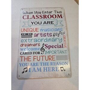 Classroom Rustic Looking Metal Sign 8x12 Teacher